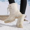 TUINANLE Женские зимние теплые сноубутсы, нескользящие, на подкладке из искусственного меха, ботильоны, обувь, удобные плюшевые ботинки до середины икры для женщин