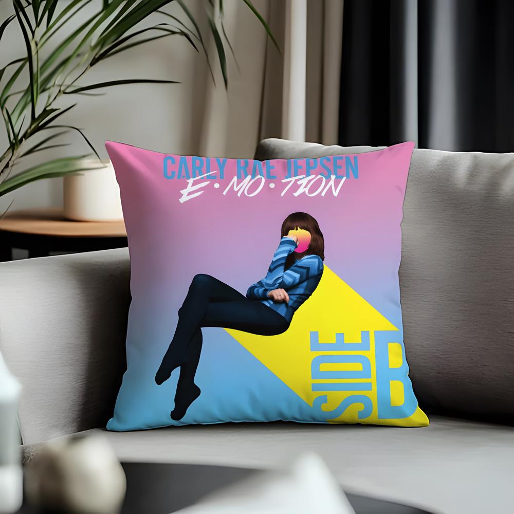 Fashion Ccarly Rae Jepsenful Cushion Cover Antidustmite Pillowcase Invisible Zipper Silky Short Plush Sofa Cushion Cover