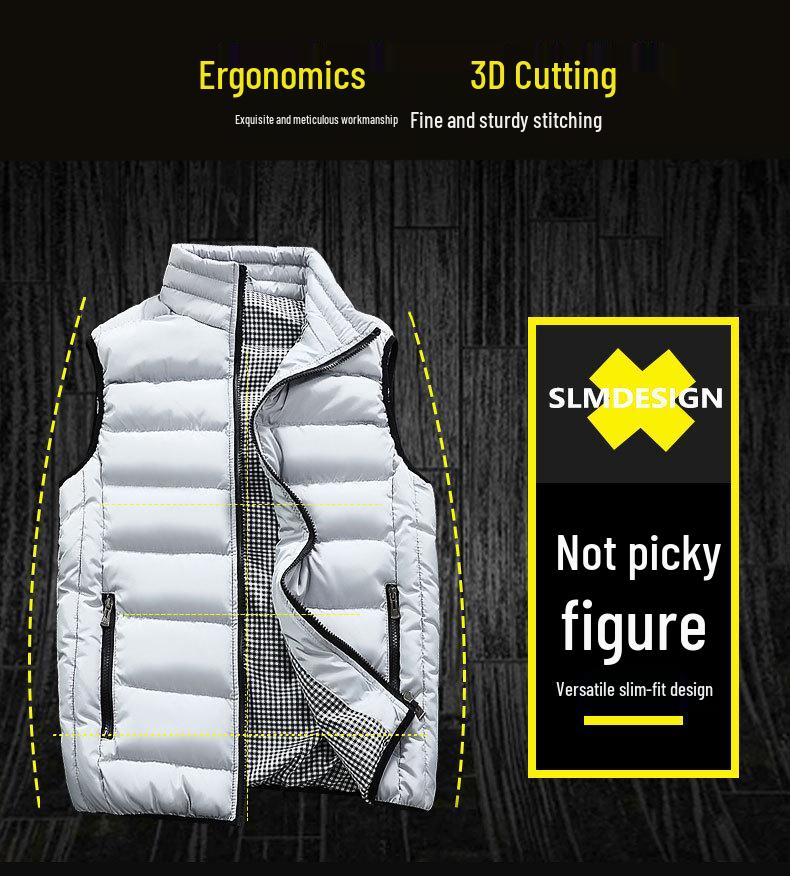 Men's Korean Style Autumn/Winter Warm Down Cotton Sleeveless Jacket