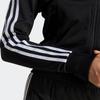 Adidas Оригинальные повседневные куртки с вышитым трилистником и логотипом на молнии с высоким воротником, женские куртки черного цвета IB7405