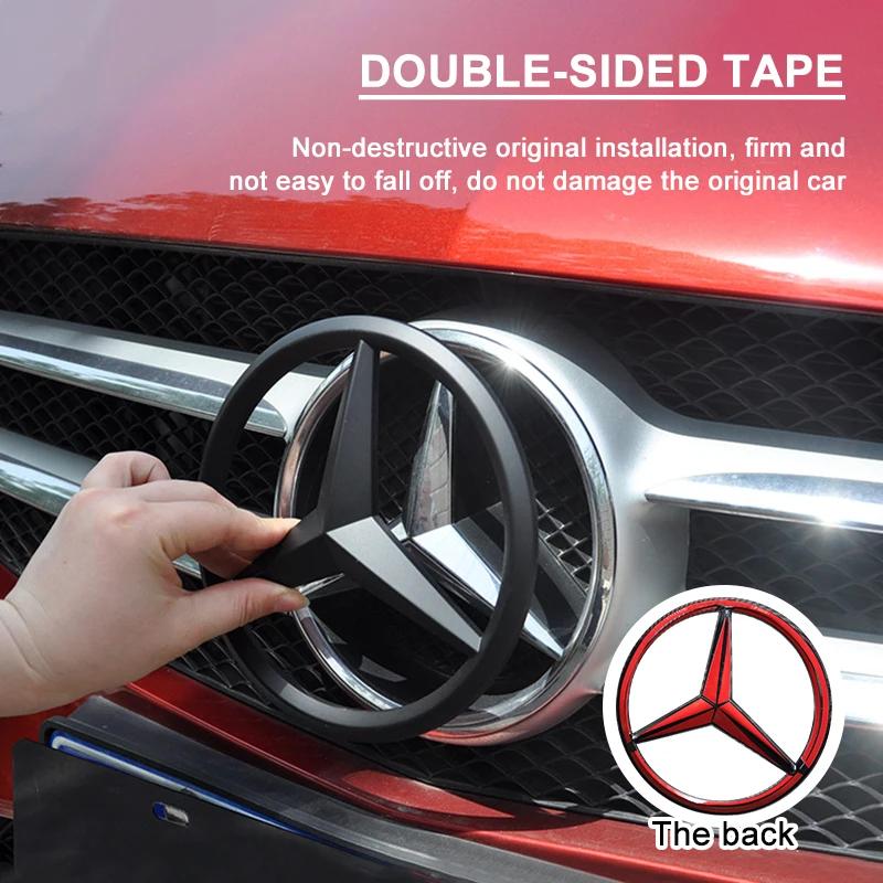 AABIH1 18.8cm Car Front Grille Large Badge Decal Stickers For Mercedes Benz C350 C180 C200 C250 C300 C Class W204 W108 W124 W126 W169