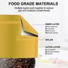 Matte Gold Window Stand Up Pouches 10×15cm Bottom Gusset 50g Capacity 100 Pack Resealable Plastic Bags