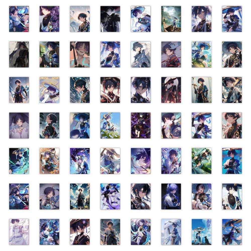 63шт Странник (Геншин Удар) Наклейки, самоклеящиеся украшения для рукописных журналов, периферийные наклейки
