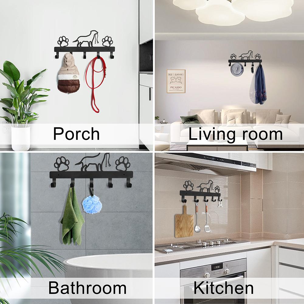 5/7 Крючков Металлический Крючок-Вешалка для Поводка для Собаки Настенный Стеллаж для Игрушек для Домашних Животных Ключница Держатель Стеллаж для Хранения Крючок Без Винтов Аксессуары для Домашних Животных