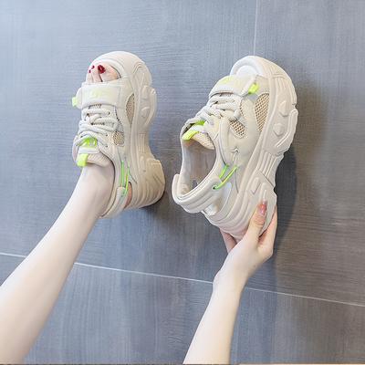 2025 лето новые сандалии спортивные на платформе детская обувь пляжная обувь для улицы маффин внутренняя высота с римскими туфлями-дырками