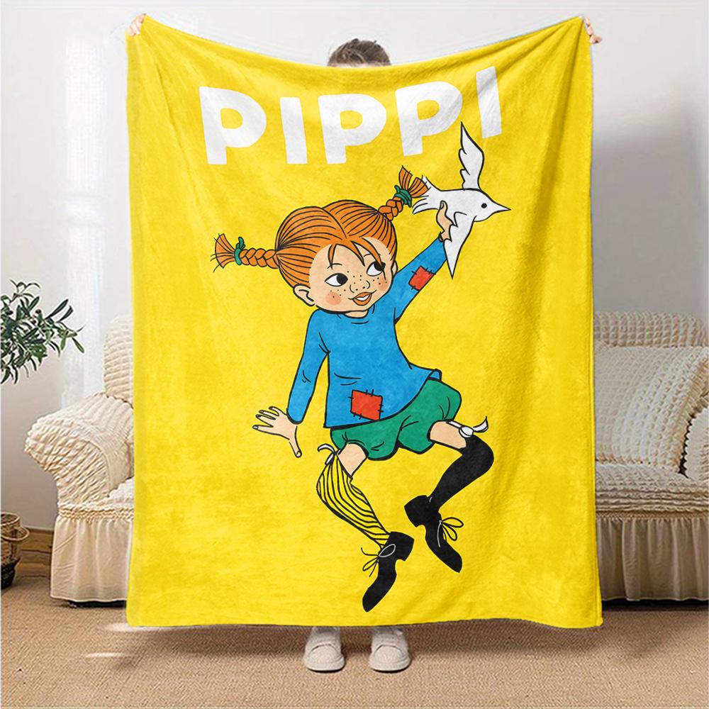 1pc Pippi Longstocking2 Blanket, Gift, for Men and Women, Soft Blanket, Good for Sofa Bed Couch Travel, Lightweight Flannel Blanket