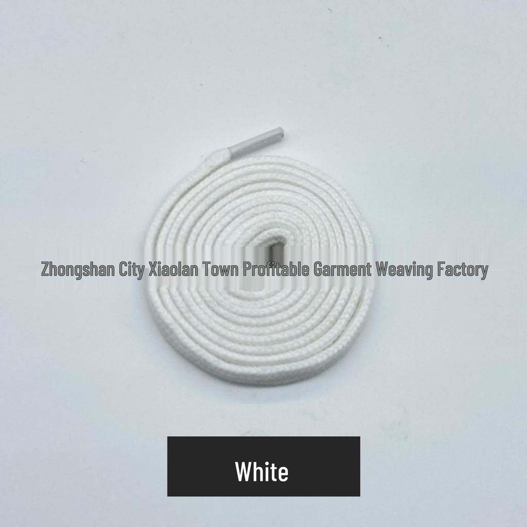 8mm Flat Cotton Shoelace Drawstring for Hats, Pants, and Clothing - In Stock