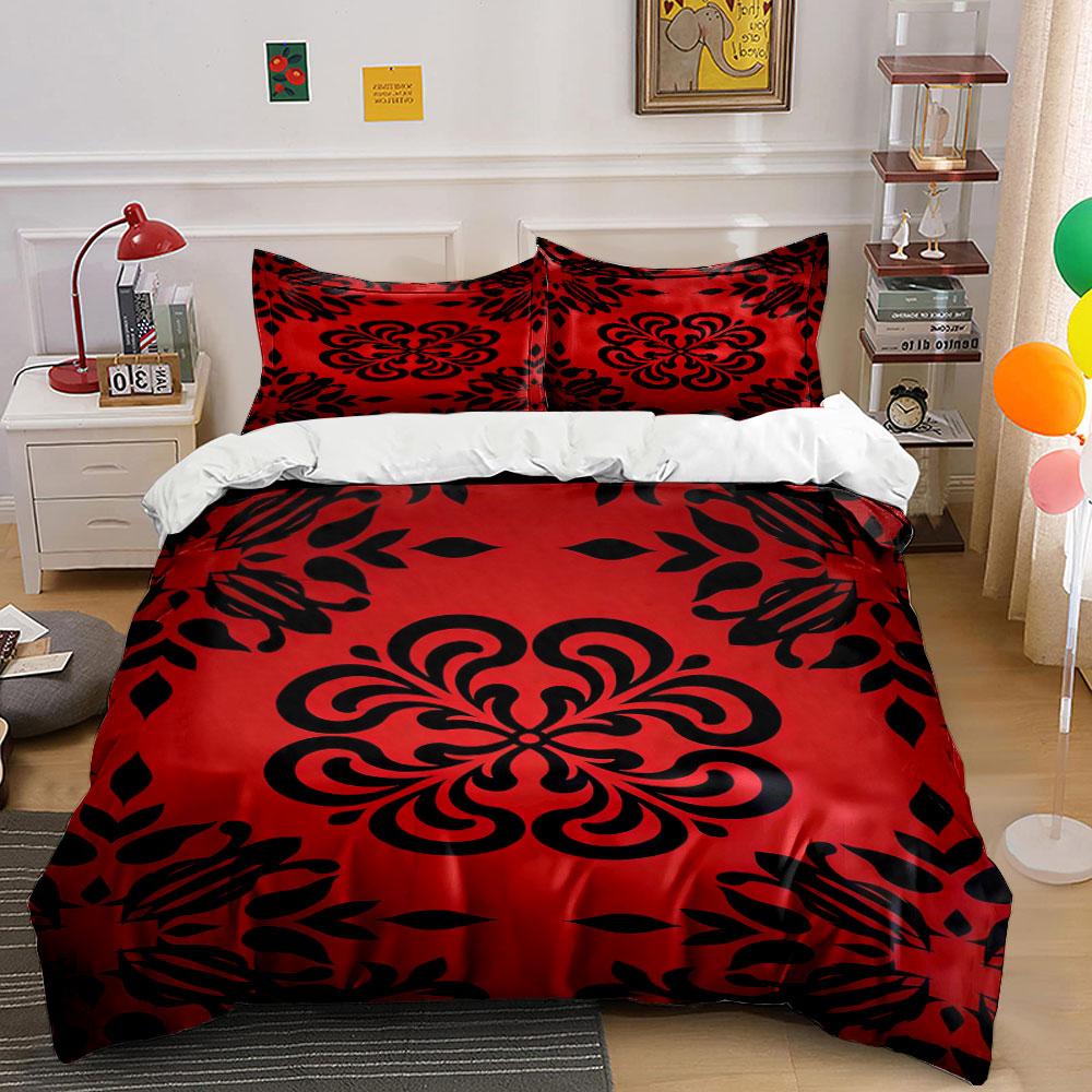 Floral-inspired black motifs. Bedding sets Duvet cover sets Duvet covers Pillowcases(1* Duvet Cover 2* Pillowcases without duvet insert)