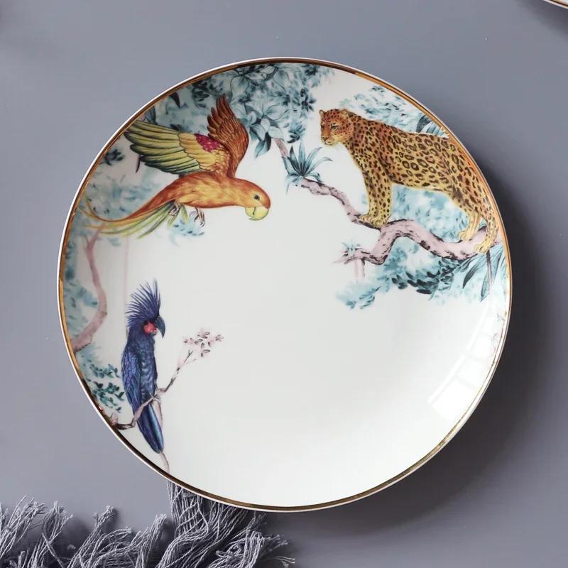 Nordic Ins Wind Ceramic Plates Dishes Bone China Animal Dessert Fruit Snack Plate Home Dinnerware Decoration