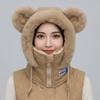 Fleece Lined Unisex Balaclava Thick Plush Winter Face Mask Hooded Scarf Hat  Skiing