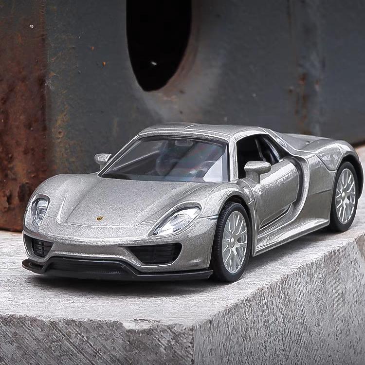 5-дюймовая имитация изысканных литой игрушечной машинки Porsche 918 Spyder Supercar RMZ city 1:Модель из 36 сплавов с откатным механизмом
