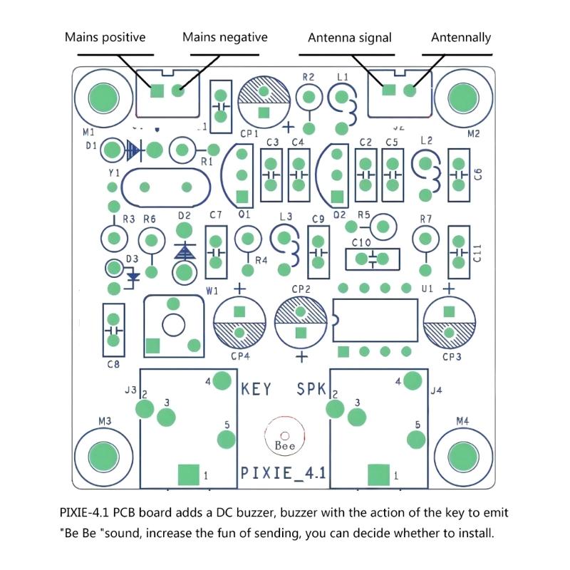 4.1 Версия PIXIE Комплект Модуль CW Трансивера DIY Несобранная Деталь Коротковолновая Радиостанция 7.023МГц-7.026МГц