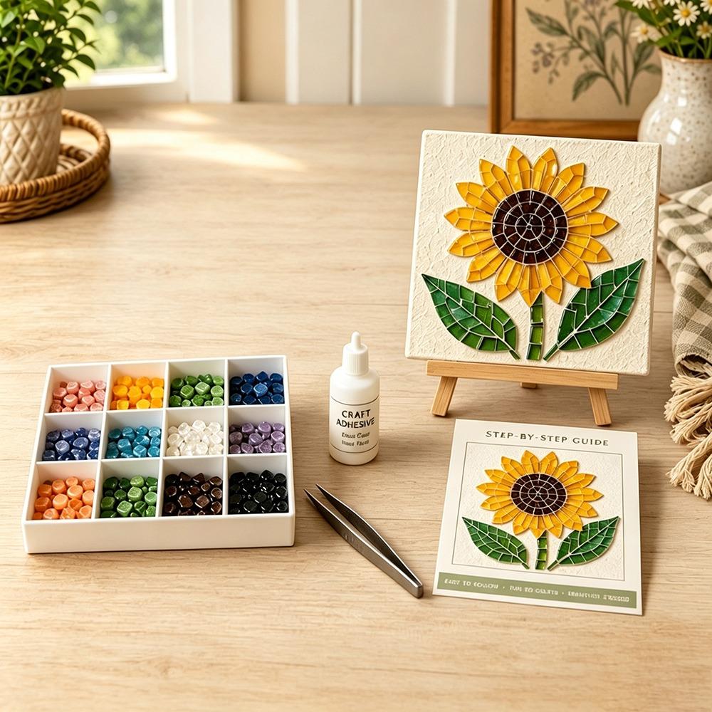 Glass Tiles Mosaic Kit DIY Beginner Friendly Glass Mosaic Kit Garden Animals Arts For Beginner
