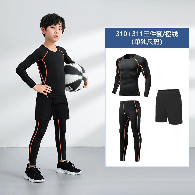 Детские баскетбольные леггинсы, тренировочная одежда, футбольные шорты для мальчиков на осень и зиму, быстросохнущий комплект одежды для фитнеса и бега