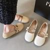 Туфли Мэри Джейн на толстом каблуке женские 2025 лето новая верхняя одежда с открытым мыском мягкая подошва модная обувь