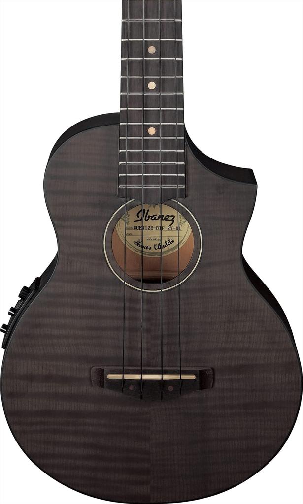 IBANEZ Concert Size Electric Ukulele Ice [Black Flat] UEW12E-BIF