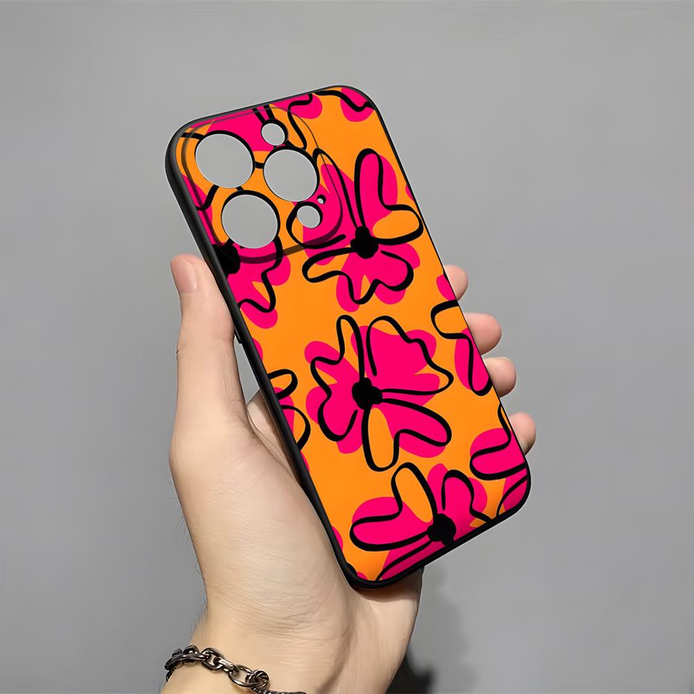 Розовый абстрактный цветок Чехол для телефона Для IPhone 17 Pro Max 16 15 14 Pro Max 13 11 X Xs Xr 8 7Plus Силиконовый чехол