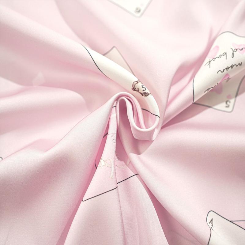 Summertime Three-piece Ice Silk Pajamas For Women Short-sleeved Suit Pink Playing Card Pajamas Sweet, Cute and Comfortable Home Clothes