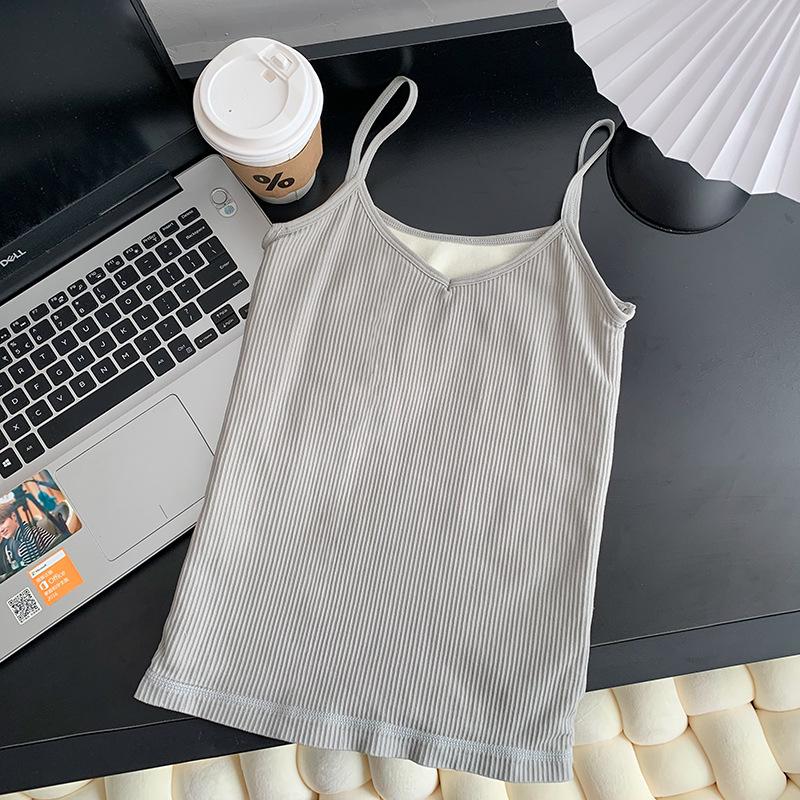 Осенне-зимний теплый хлопковый жилет, базовое пальто, плюс утолщение из бархата, студенческая корейская версия, небольшие подтяжки, чтобы носить снаружи, чтобы показать тонкий