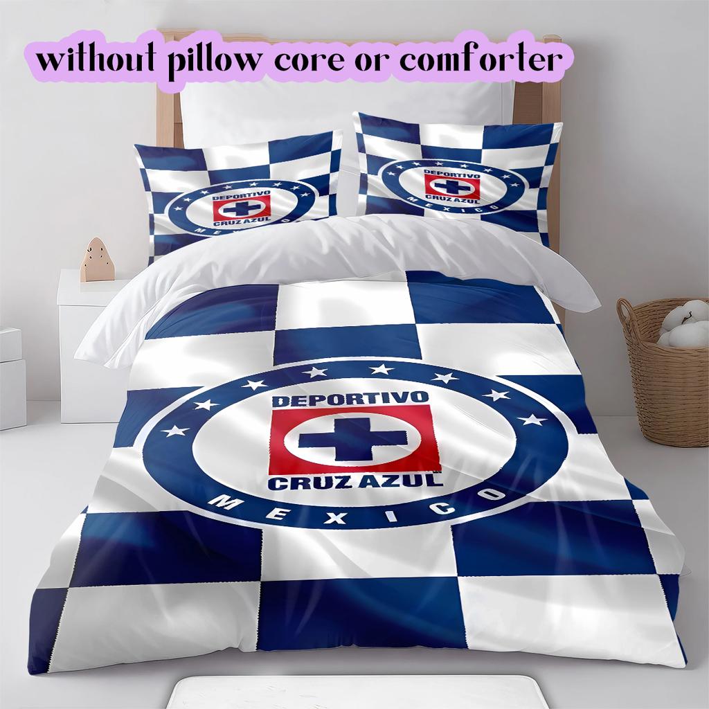 Cruz AzulPattern Bedding Quilt Set Quilt Cover Pillowcase Home Decoration Birthday Gift (1 * duvet cover + 2 * pillowcase, without core)