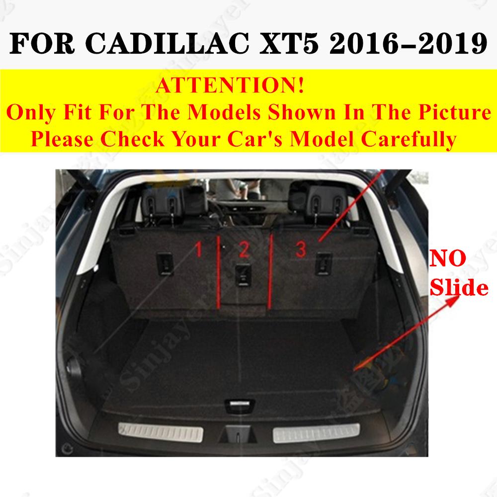 Sinjayer Waterproof Highly Covered Car Trunk Mat Tail Boot Pad Carpet Cover Cargo Liner Fit For Cadillac XT5 XT4 XTS CT6 SRX