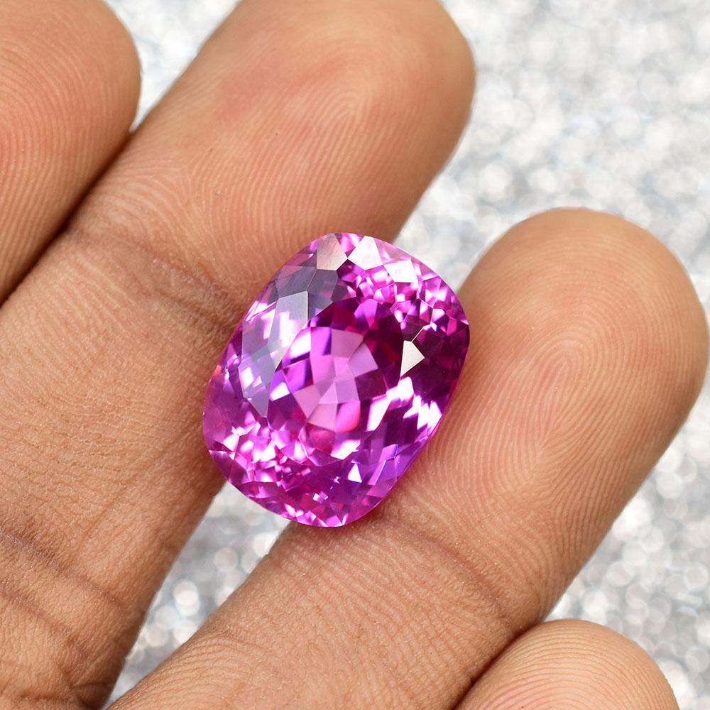 Natural Pink Sapphire Loose Gemstone 17.40 ct Unique Cushion Cut September Birthday Birthstone