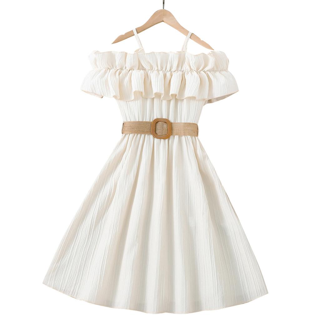Платье для девочек, лето 2024, облегающее платье на бретельках, детская одежда для детей 8-12 лет