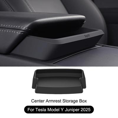 Для Tesla Model Y Juniper Центральная консоль Подлокотник Ящик для хранения Model 3 Highland Держатель для очков Поддон подлокотника Силиконовый аксессуар
