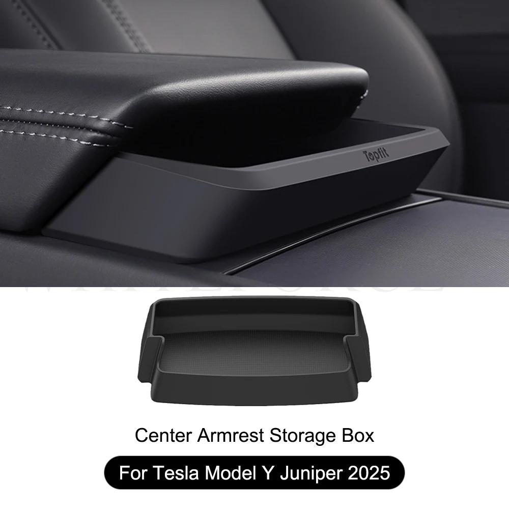 For Tesla Model 3 Highland Model Y Juniper Center Console Armrest Storage Box Eyeglasses Holder Armrest Tray Silicone Accessory