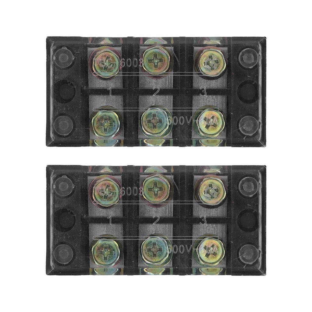 Terminal Strip Dual Row Screw Clamp Wire Terminal Block with Clear Cover for Bridge Lighting 60A