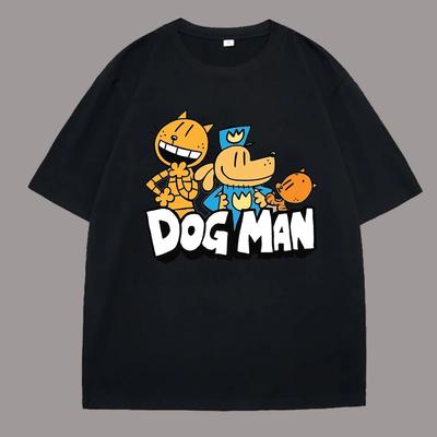 Всемирный день книги футболка DogMan Police с изображением персонажей мультфильмов Dogman Cat с короткими рукавами для мужчин, летняя спортивная свободная рубашка для бега