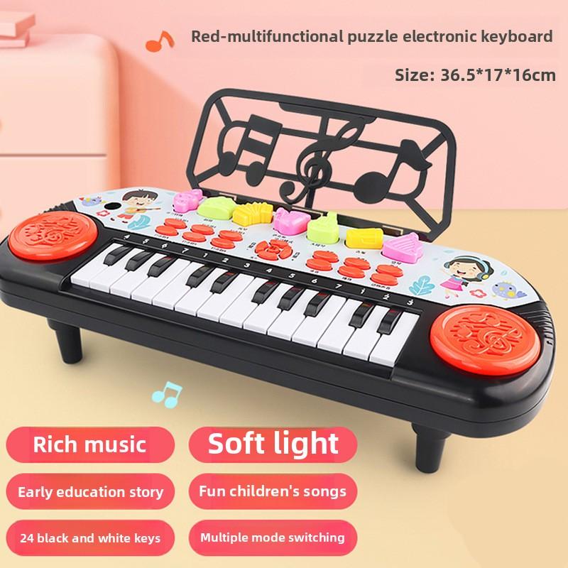 24 Keys Piano Keyboard Interactive Learning Toy with Demo Song Musical Gift for Kids Ages 3-6 Early Education Tool Birthday Gift