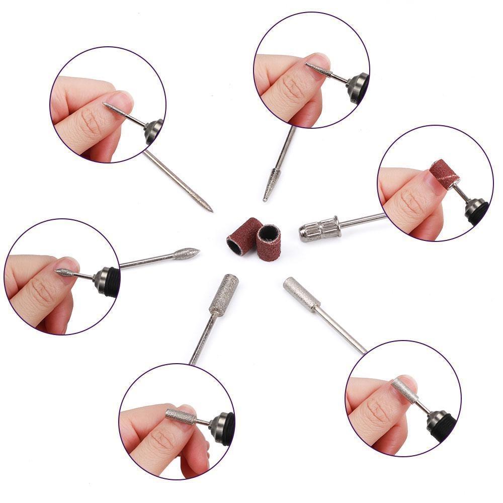 Nail Drill Bits Set 6 Pcs Milling Cutter Stainless Steel Bits UV Gel Polish Remove Drill Machine Pedicure Nails Manicure Tools