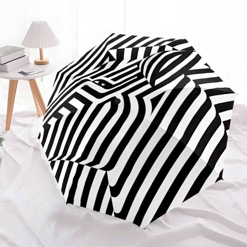 1pc Abstract Pattern Automatic Open/Close Umbrella - Compact Travel Umbrella with 8-Rib Durable Frame, Lightweight & Portable Design z65