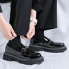 Мода 2025 Британский стиль Мужские деловые кожаные туфли на толстой подошве Высококачественная кожа Оксфорды Противоскользящая резиновая подошва Свадебные мужские лоферы