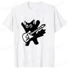 Fashion Unisex Tshirt Guitar Black Cat Print Designed Unisex Women Shirt Summer Casual Oversized Loose Couples TShirts Street