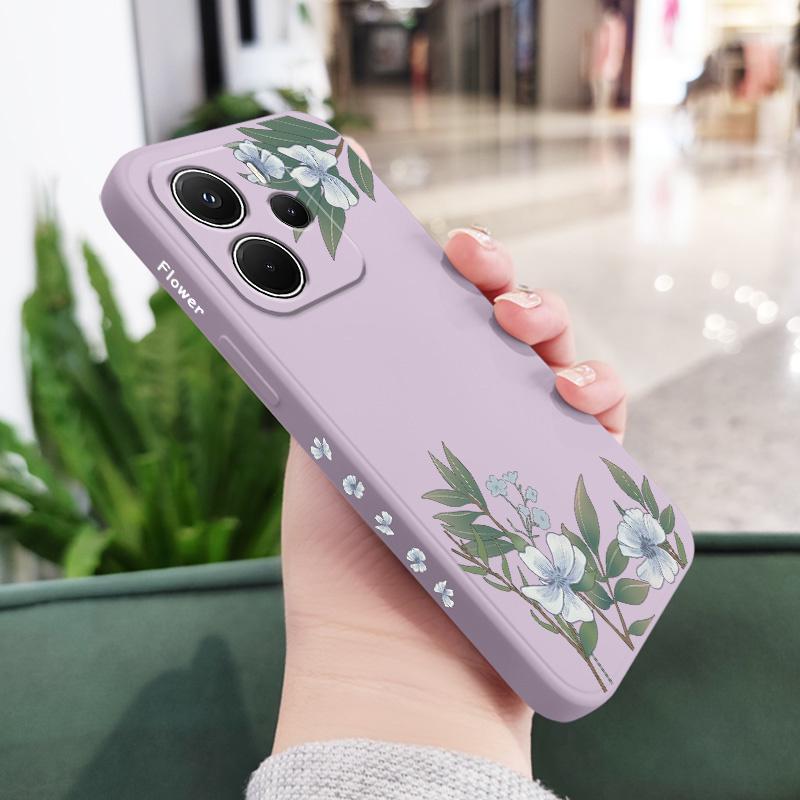 Чехол для телефона "Цветы встречи" для Xiaomi Redmi Note 14 13 12 12S 11 11S 10 10S 9 9S 15 15C 14C Pro Plus 4G 5G Жидкий силикон Покрытие