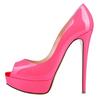 Women Pumps Sexy Peep Toe Platform 14cm Super High Heels Patent Leather Pumps Black Party Dress Red Wedding Shoes Stilettos Shoe