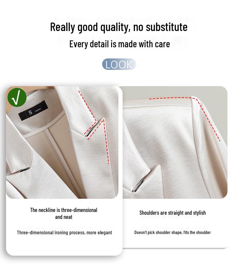 Женский костюм-двойка (блейзер и платье) из ацетатного сатина, для миниатюрных, - Коллекция Весна 2026