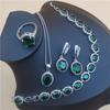 Jewelry Set of Four Pieces Oval Shaped European and American Style with Multiple Colors of Hao Shi Crystal