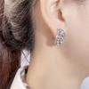 Geometric Crystal Trendy C Shaped Women Earrings Stud Earrings Korean Style Earrings Ear Studs