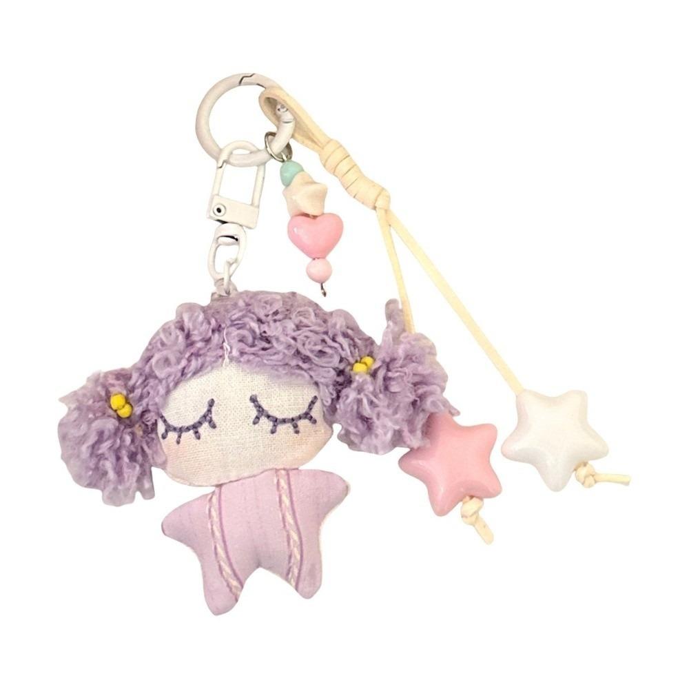 Stuffed Cartoon Bag Pendant Star Car Key Ring Lovely Little Girl Keychain  Bag Pendant