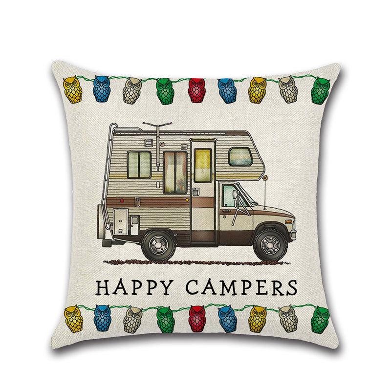 Декоративная наволочка на подушку-плед для дивана Happy Campers, идеально подходящая для домашнего декора