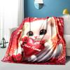 1PC Custom Name Love Heart Kitten Flannel blankets Patterns Throw Blanket All-Season Soft Gift for Couch, Bed, Camping gifts