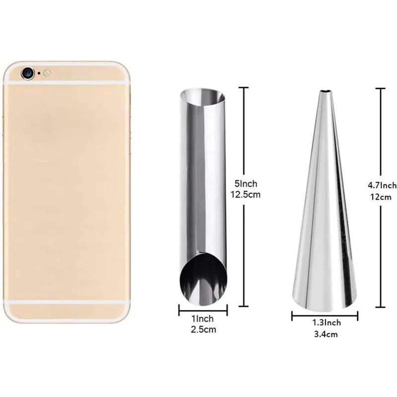 5/10 шт. кухонные конусы из нержавеющей стали для выпечки, рожки, форма для рулета, спиральные трубочки для выпечки круассанов, печенья, десерта