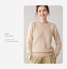 Women's Cashmere Round Neck Sweater - Thickened, Versatile, Loose Knit for Autumn/Winter.