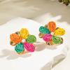 Летние цветные серьги-цветы лафит в стиле дофамин для женщин, милые и симпатичные украшения, подходящие для путешествий с серьгами