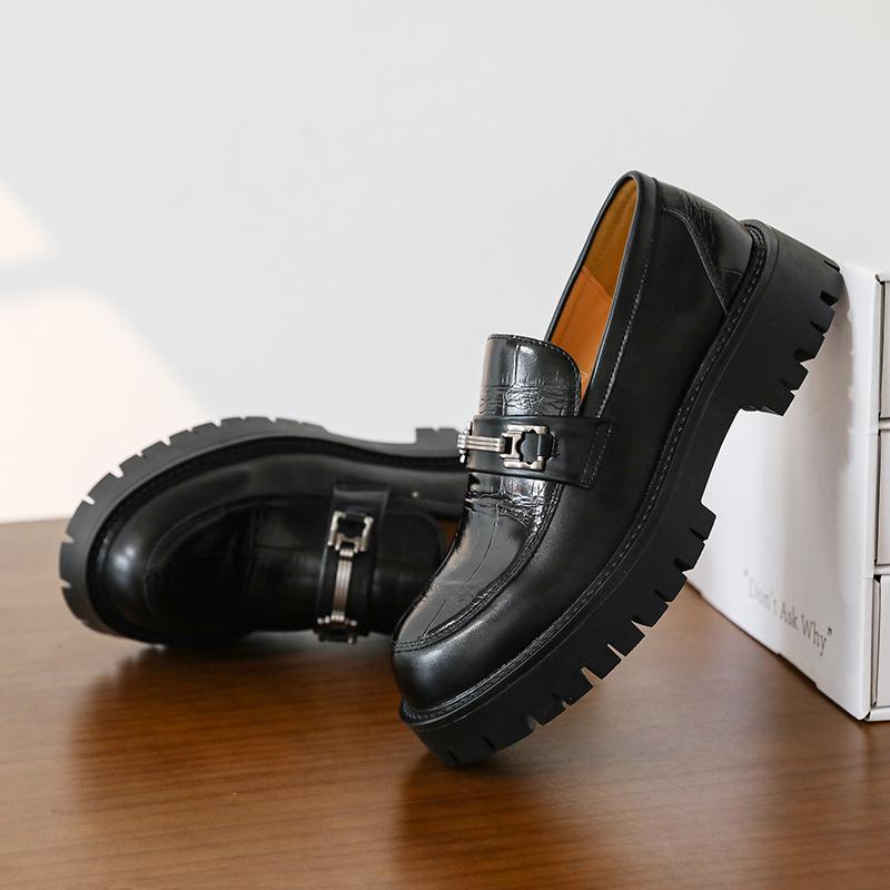 Новые ретро туфли-лоферы на платформе, роскошные мужские туфли на толстой подошве, свадебные, черные, формальные, деловые, слипоны, повседневные, кожаные