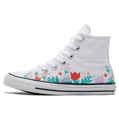 Chuck Taylor All Star Classic Универсальные высокие кеды из парусины Женские кеды Белый Мультиколор 572706C