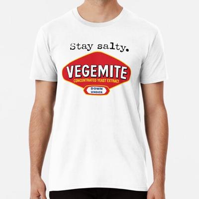 Оставайся Соленым Vegemite Премиум Футболка S-5XL Сделано в Австралии/США Футболка